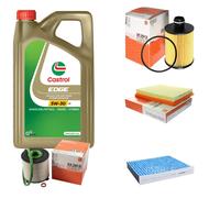MAHLE Controllo Set 5L CASTROL EDGE 5W-30 C3 Per Opel Insignia A Caravan 2.0