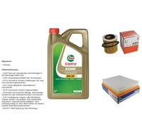 MAHLE Controllo Set 5L CASTROL EDGE 5W-30 C3 Per Saab 9-3 Cabriolet 1.9 TiD