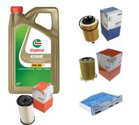 MAHLE Controllo Set 5L CASTROL EDGE 5W-30 C3 Per VW Caddy III Kasten 2.0 SDI