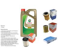 MAHLE Controllo set 5L CASTROL EDGE 5W-30 C3 per VW Caddy III Scatola 2.0 SDI