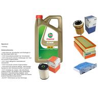 Mahle Controllo Set 5L castrol edge 5W-30 C3 per VW Golf V Variante 2.0