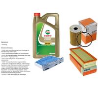 Mahle Controllo Set 5L castrol edge 5W-30 C3 per VW Sistema Tiguan 2.0 Tdi
