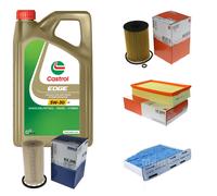 MAHLE Controllo Set 5L CASTROL EDGE 5W-30 C3 Per VW Touran 2.0 TDI
