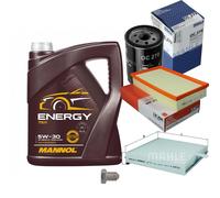 Mahle Controllo Set 5L mannol 5W-30 Energia per VW Golf II 1.8 Gti G60