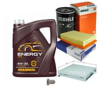 Mahle Controllo Set 5L mannol 5W-30 Energia per VW Jetta II 1.6 Seat Toledo Io