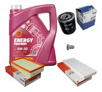MAHLE Controllo Set 5L MANNOL 5W-30 Energy Premium Per Audi Cabriolet 2.6
