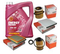 Mahle Controllo Set 5L Mannol 5W-30 Energy Premium Per Opel Zafira B 1.9