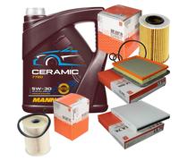MAHLE Controllo Set 5L MANNOL Ceramic 5W-30 Per Opel Zafira B 1.7 CDTi