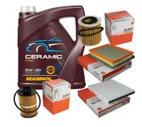 MAHLE Controllo Set 5L MANNOL Ceramic 5W-30 Per Opel Zafira B 1.9 CDTi