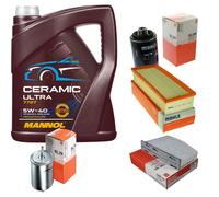 MAHLE Controllo Set 5L MANNOL Ceramic 5W-40 Adatto Per Audi A3 1.8 TFSI