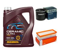 MAHLE Controllo Set 5L MANNOL Ceramic 5W-40 Per Dacia Dokker 1.6 Lodgy