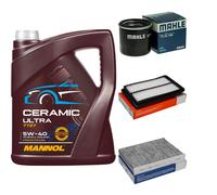 MAHLE Controllo Set 5L MANNOL Ceramic 5W-40 Per Nissan Qashqai II 1.6 DIG-T