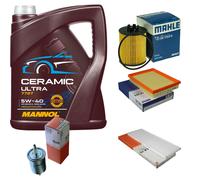 MAHLE Controllo Set 5L MANNOL Ceramic 5W-40 Per Opel Corsa B 1.0i 12V 1.2i
