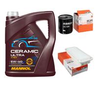 MAHLE Controllo Set 5L MANNOL Ceramic 5W-40 Per Peugeot 107 Citroën C1 1.0