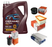 MAHLE Controllo Set 5L MANNOL Ceramic 5W-40 Per Renault Kangoo/Grand 1.6 16V