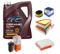 MAHLE Controllo Set 5L MANNOL Ceramic 5W-40 Per Renault Scénic III 1.2 TCe