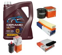 MAHLE Controllo Set 5L MANNOL Ceramic 5W-40 Per Renault Twingo II 1.2 16V