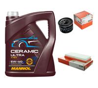 MAHLE Controllo Set 5L MANNOL Ceramic 5W-40 Per Smart Fortwo Cabrio 1.0