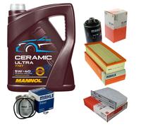MAHLE Controllo Set 5L MANNOL Ceramic 5W-40 Per VW Passat CC 1.8 TSI
