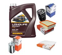 MAHLE Controllo Set 5L MANNOL LONGLIFE 504/507 5W-30 Per Audi A4 8E2 B6 1.8