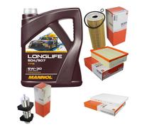 Mahle Controllo Set 5L mannol Longlife 504/507 5W-30 per Audi A4 Cabriolet