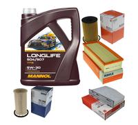 MAHLE Controllo Set 5L MANNOL LONGLIFE 504/507 5W-30 Per VW Caddy IV Kombi
