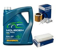 MAHLE Controllo Set 5L MANNOL MOLIBDENE ULTRA 5W-30 Per Toyota Yaris 1.3