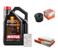 MAHLE Controllo Set 5L MOTUL 8100 X-CESS 5W-40 Per Smart Fortwo Cabrio 1.0