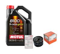 MAHLE Controllo Set 5L MOTUL 8100 X-CESS 5W-40 Per Smart Fortwo Coupe 1.0