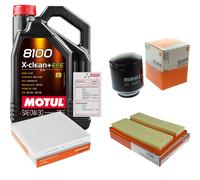 MAHLE Controllo Set 5L MOTUL 8100 X-CLEAN 0W-30 Per Audi A3 Limousine 1.4