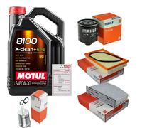 MAHLE Controllo Set 5L MOTUL 8100 X-CLEAN 0W-30 Per VW Golf V 1.4 16V