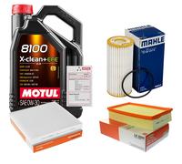 MAHLE Controllo Set 5L MOTUL 8100 X-CLEAN 0W-30 Per VW Golf VII 2.0 GTI