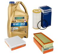 MAHLE Controllo Set 5L RAVENOL HLS 5W-30 per Seat Leon ST 1.8 TSi Kit Olio
