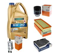 MAHLE Controllo Set 5L RAVENOL HLS 5W-30 per VW Touran 1.4 TSI Golf VI