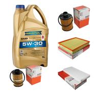MAHLE Controllo Set 5L RAVENOL SMP 5W-30 per Fiat Croma 1.9 D Multijet