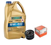 MAHLE Controllo Set 5L RAVENOL Turbo VST 5W-40 per Smart Fortwo Coupe 1.0