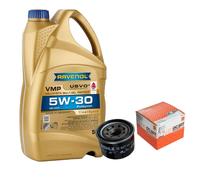 MAHLE Controllo Set 5L RAVENOL VMP 5W-30 per Smart Fortwo Cabrio 1.0