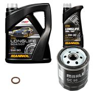 Mahle Controllo Set 6 L mannol 5W-30 Longlife per Opel Frontera B. 2.2i
