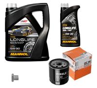 Mahle Controllo Set 6 L mannol 5W-30 Longlife per Opel Frontera - B 2.2i