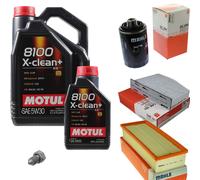 Mahle Controllo Set 6 L Motul 5W-30 8100 x-Pulire + per Audi A3 1.8 TFSI 2.0
