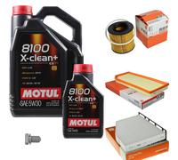 Mahle Controllo Set 6 L - Motul 8100 x-Pulire+5W-30 per Audi A3 1.4