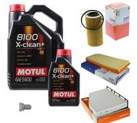 Mahle Controllo Set 6 L Motul 8100 x-Pulire+5W-30 per Audi A3 S3 Quattro VW