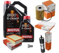 Mahle Controllo Set 6 L Motul 8100 x-Pulire+5W-30 per Seat Exeo Pezzi 2.0