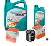 MAHLE Controllo Set 6L ADDINOL SUPER LIGHT 5W-40 Per Opel Omega B V94 2.0