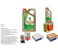 MAHLE Controllo Set 6L CASTROL EDGE 5W-30 C3 Per Nissan NP300 Navara Pick-Up