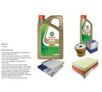 Mahle Controllo Set 6L castrol edge 5W-30 C3 per Volvo V70 I 2.4 Turbo Dischi