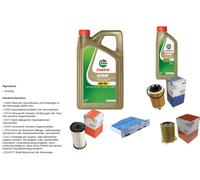 Mahle Controllo Set 6L castrol edge 5W-30 C3 per VW Caddy III Casella 2.0