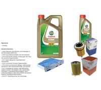 Mahle Controllo Set 6L castrol edge 5W-30 C3 per VW Caddy III Kasten 2.0