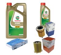 MAHLE Controllo Set 6L CASTROL EDGE 5W-30 C3 Per VW Caddy III Kasten 2.0 SDI