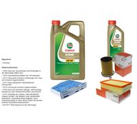 MAHLE Controllo Set 6L CASTROL EDGE 5W-30 C3 Per VW Touran 2.0 TDI